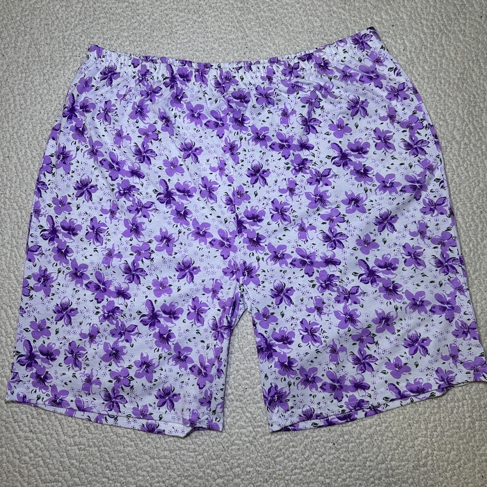 LATI Fashion Cozy Sleeveless Floral Pajama Short Set Size XL Feminine Dainty - Picture 5 of 7